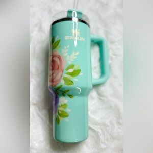 Stanley Custom Handpainted Floral Tumbler 40 oz NWOT